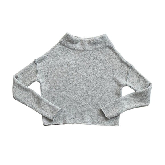 Free People Funnel Boatneck Sweater Women’s XS Gray Fuzzy Textured Drop Sleeve - Picture 5 of 15